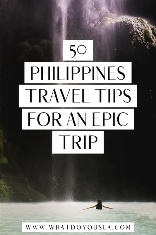 These 50 Philippines Travel Tips are SERIOUSLY going to save your toosh while traveling The Philippines. When I began writing these travel tips for The Philippines, I wanted to include tips for all areas and not generalize all fifty, so you can find travel tips for Cebu, Siargao, trip planning, on the road, Dumaguete, ethical travel tips, + more! #philippinestraveltips #philippinestravel